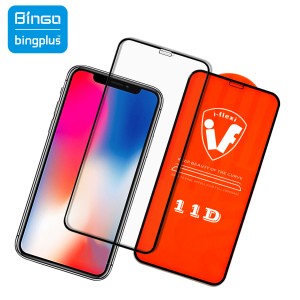 new arrival hotsale 11D silk print tempered glass screen protector for iphone 11