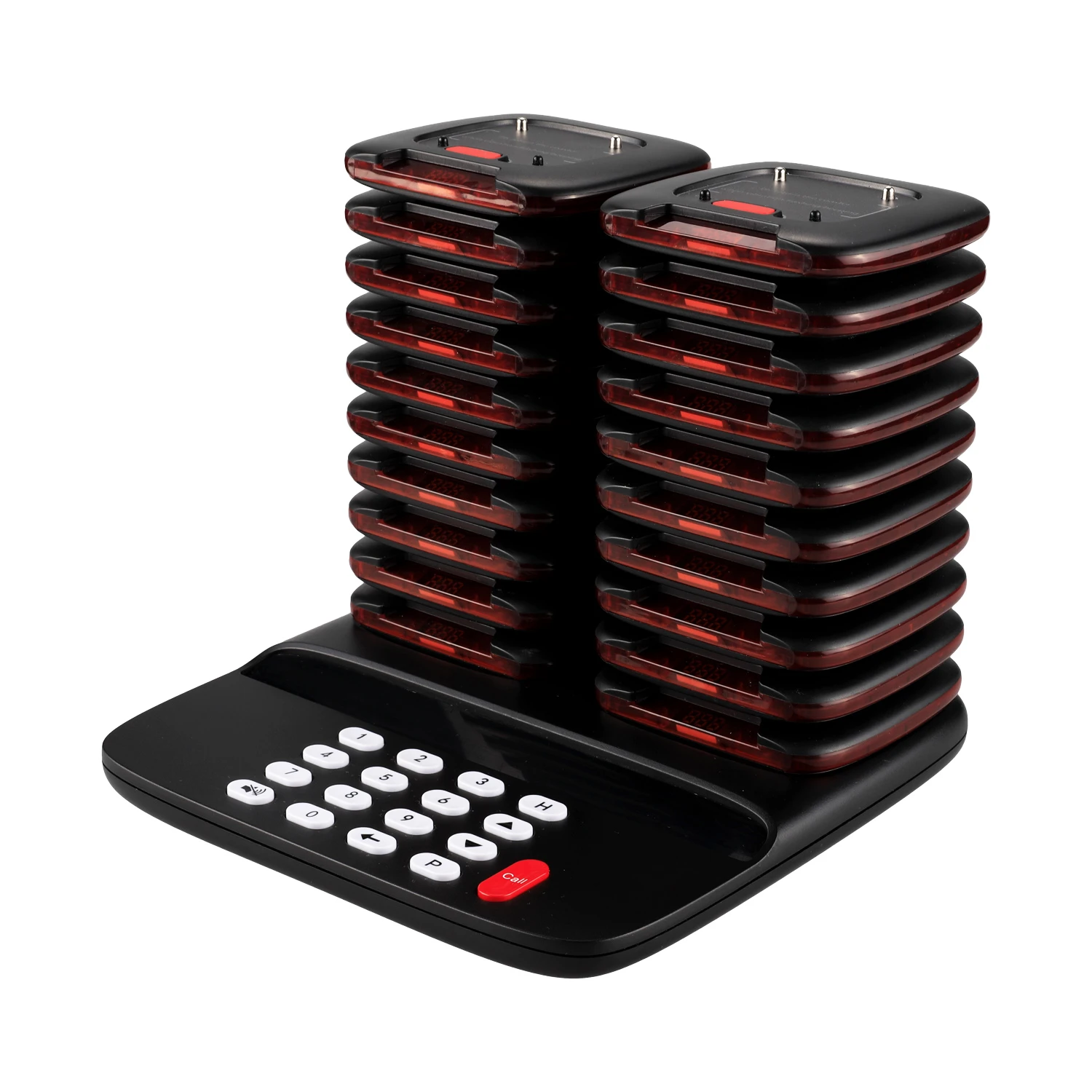 New Arrival Touch Button Coaster Pagers Restaurant Guest Paging System with 20 Callers