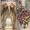 New Collection European embossment Ready Made Jacquard Luxury Curtains Set for the living room