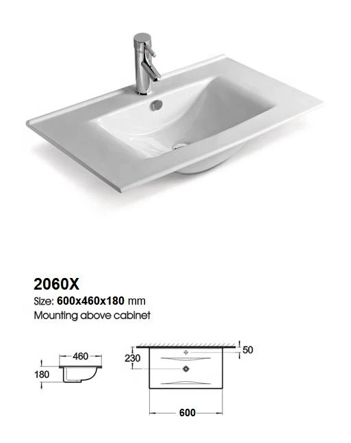 New Design Modern Single Basin Bathroom Cabinet/Bathroom Vanity/Bathroom Furniture Magnolia 60 Gold Oak