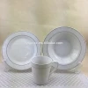 New design round shape silver/golden rim with decal restaurant ceramic tableware 30PCS dinnerware