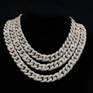 New Fashion Two Tone Multi-Plating Cuban Link White Rose Gold Chain