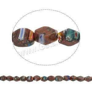 New Goldsand Millefiori Glass beads jewelry making bulk bead Drum handmade 12x16mm Hole: 1mm 967417