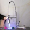 New Hot Brass Pull Out Sink Led Kitchen Faucet