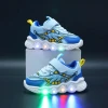 New LED Lights Cute Kids Shoes Cartoon Toddler Non-Slip Dinosaur Printed Children Shoes