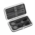 New multifunctional stainless steel black nail clippers 8-piece set trimming eyebrows and ears manicure nail clippers set