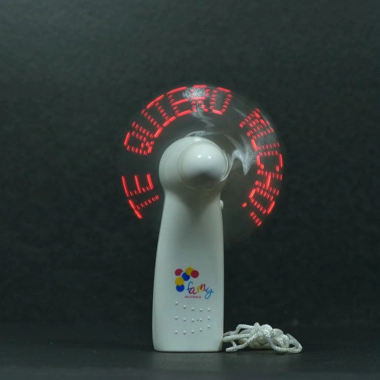 New Product Mini Portable Handy Led Custom message fan  fans with led lights remote control