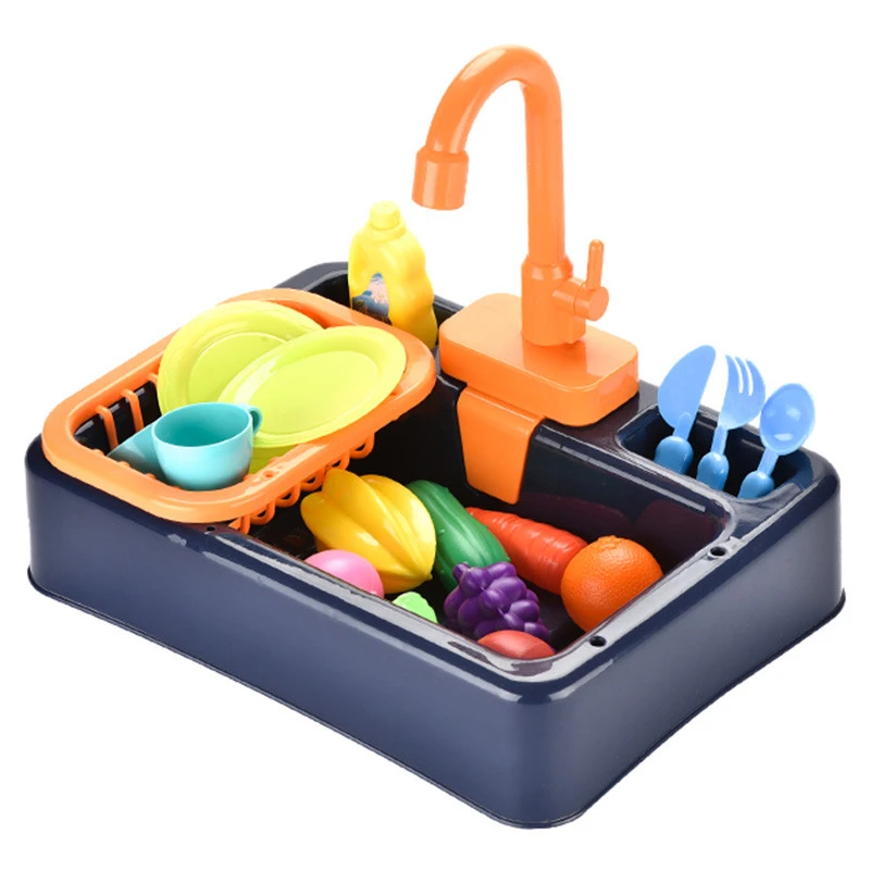 New Product Pretend Play Toys Electronic Plastic Running Water Kitchen Sink Electronic Toys