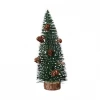 New Style Christmas Tree Desk Mini Decoration Snow Green Christmas Tree With Pine Cone Small Size