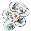 Nordic style green plant banana leaf 8-inch ceramic plate creative fruit plate