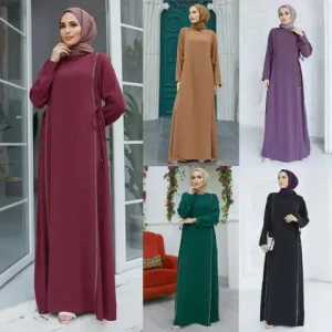 OEM Custom Modest Islamic Clothing Robe Diamond Luxurious Abayas Sequined Mesh Muslim Dresses Women Dubai Abaya