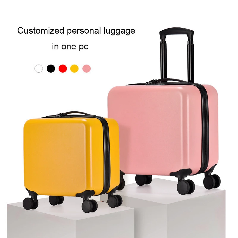 OEM Customized abs pc 18 inch cabin laptop suitcase printing cartoon luggage