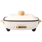 OEM Non-Stick Electric Skillet Multi Cooker  Electric Hot Pot Round Frying Pan Steamed Heating Pan with Cool-Touch Handles