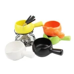 OEM / ODM best quality fondue pan swiss style candle chocolate ceramic fondue with cheese tools