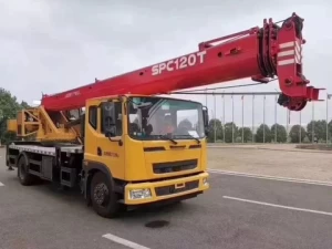 Official Certificated 12ton Mobile Truck Crane SPC120T With Imported engine