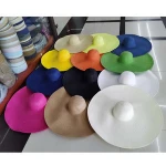 On Vacation Foldable Floppy Extra Large Oversized Metal String Wide Brim Fedora Summer Paper Straw Beach Sun Hat for Women