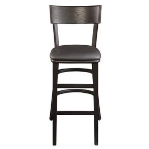 Outdoor Dining  Wooden  Restaurant Chairs High-top Leather Bar stools