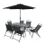 Import Outdoor Garden Patio Furniture  Dining Folding Chair Rectangular Table 6 Seats Stack Chair Garden Table from China