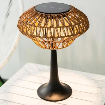Buy Outdoor Living Solar Imitation Rattan Outdoor Table Lamp Light from ...