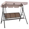 Outdoor Porch Deck Backyard Hammock with Stand With Canopy 3 Seater Garden Patio Swing Chair