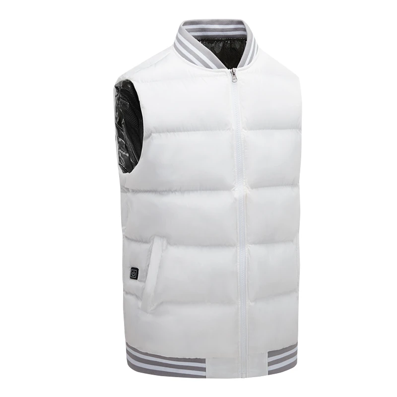 PEH877 Unisex Warming Heated Vest Baseball Neck, Electric Warming Vest Jacket with 5 Heating Zones (Battery Not Included)