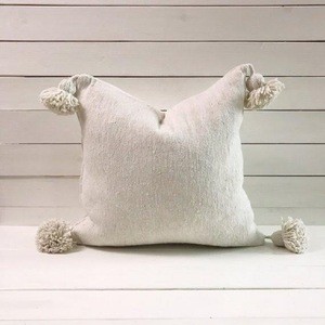 Perfect  Moroccan Pom Pom Pillows COTTON / WOOL ALL COLORS AVAILABLE