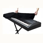 Piano Keyboard Cover with Built-In Bag, Elastic Cord Stretchable Keyboard Dust Cover