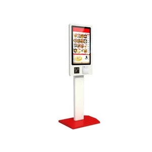 Pizza Hut WIFI Remote Control 32 Inch Floor Stand Bill Payment Touch Screen Kiosk With Camera And Thermal Printer