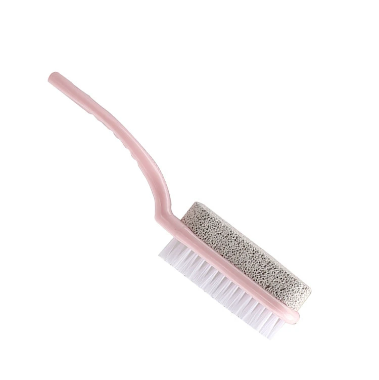 Plastic Handle Double Sides Foot Scrub Brush With Pumice Stone