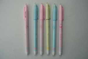 Plastic Korean style stationery erasable 0.35mm point gel ink pink color stylish stylus pen