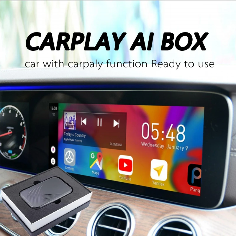 Plug and Play USB Car Video and Audio Carplay Ai Box support screen mirroring CarPlay AI Box for YouTube