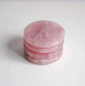 Popular Hot Sale Round Cup Plate Rose Quartz Crystal coasters