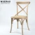 Import Popular nice solid wood dining stacking canteen wedding X cross back wood chair for restaurant and wedding from China