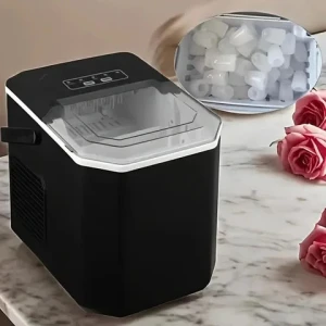 Portable Ice Machine with Self-Cleaning Ice Basket and Scoop Ideal for Home Kitchen Bar Camping Ice marker
