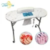 Portable Modern Style Pattern Printing Nail Manicure Table With Vacuum