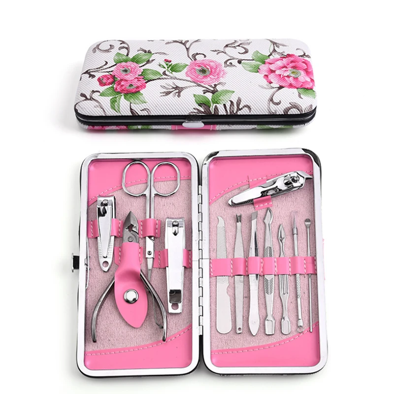 Portable Stainless Steel Nail Clipper Set Nail Tools Manicure Pedicure Set Of 12 Pieces Nail Clipper