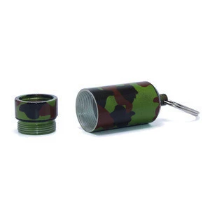 Portable Travel Emergency Metal Medicine Bottle Outdoor Pill Case Storage Organizer Camouflage Color Aluminium Pill Box Keychain