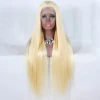 Premier Chinese Virgin Long Hair Silk Straight 130% Density Glueless 613 Honey Blonde Human Hair Full Lace Wig With Baby Hair