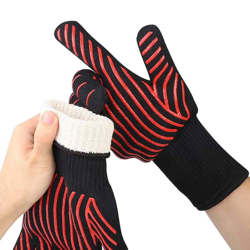 Private Label Barbecue Oven Mitts, 932f Extreme Heat Resistant BBQ Grill Glove