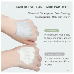 Private Label OEM  Volcanic Mud Amino Acid Skin Care For Deep Cleansing  Moisturizing  Face Mud Mask