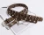 Import PU leather woman leopard waist belts 2018 new 2 rows revit  leopard chain belts for girls from China