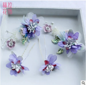 Purple bridal hair accessories hair fork hair stick manufacturer