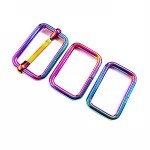 Rainbow Color Handmade Bag Sewing Accessories Hardware Rectangle Ring Slider