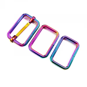 Rainbow Color Handmade Bag Sewing Accessories Hardware Rectangle Ring Slider