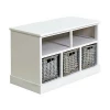 Ready Assembled Classic Cabinet White Retail Store Bench Shoe Rack