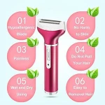 Rechargeable 4 In 1 Portable USB Epilator Hair Remover Nose Beard Eyebrow Trimmer Female Electric Shaver Depilator Machine