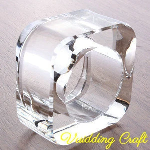 Rectangle Lucite Napkin Ring For Wedding Romantic Decoration