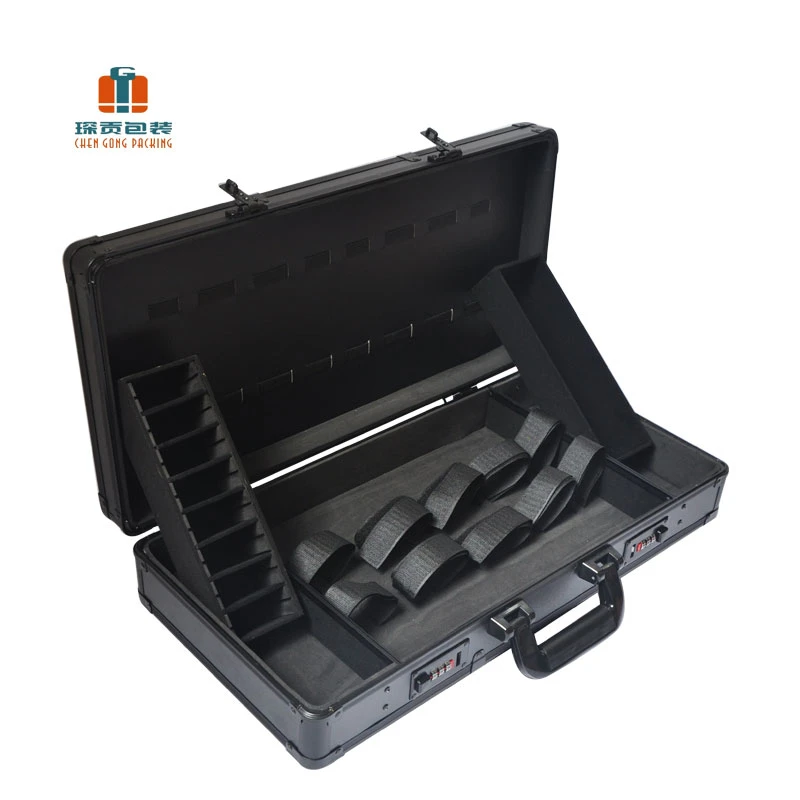 Removeable Shockproof Aluminum Barber Sample Display Flight Case with Trolley Handle