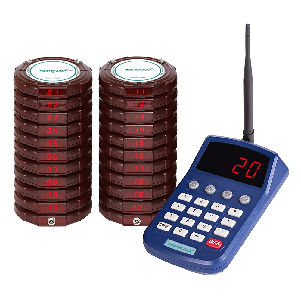 Restaurant Wireless Coaster Pager Hotel Guest pager Waiter Call BUZZER Paging Queuing System