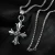 Import Retro Hip Hop Punk Stainless Steel Unique Goth Gothic Religious Flower Cross Pendant Necklace Jewelry for Men from China